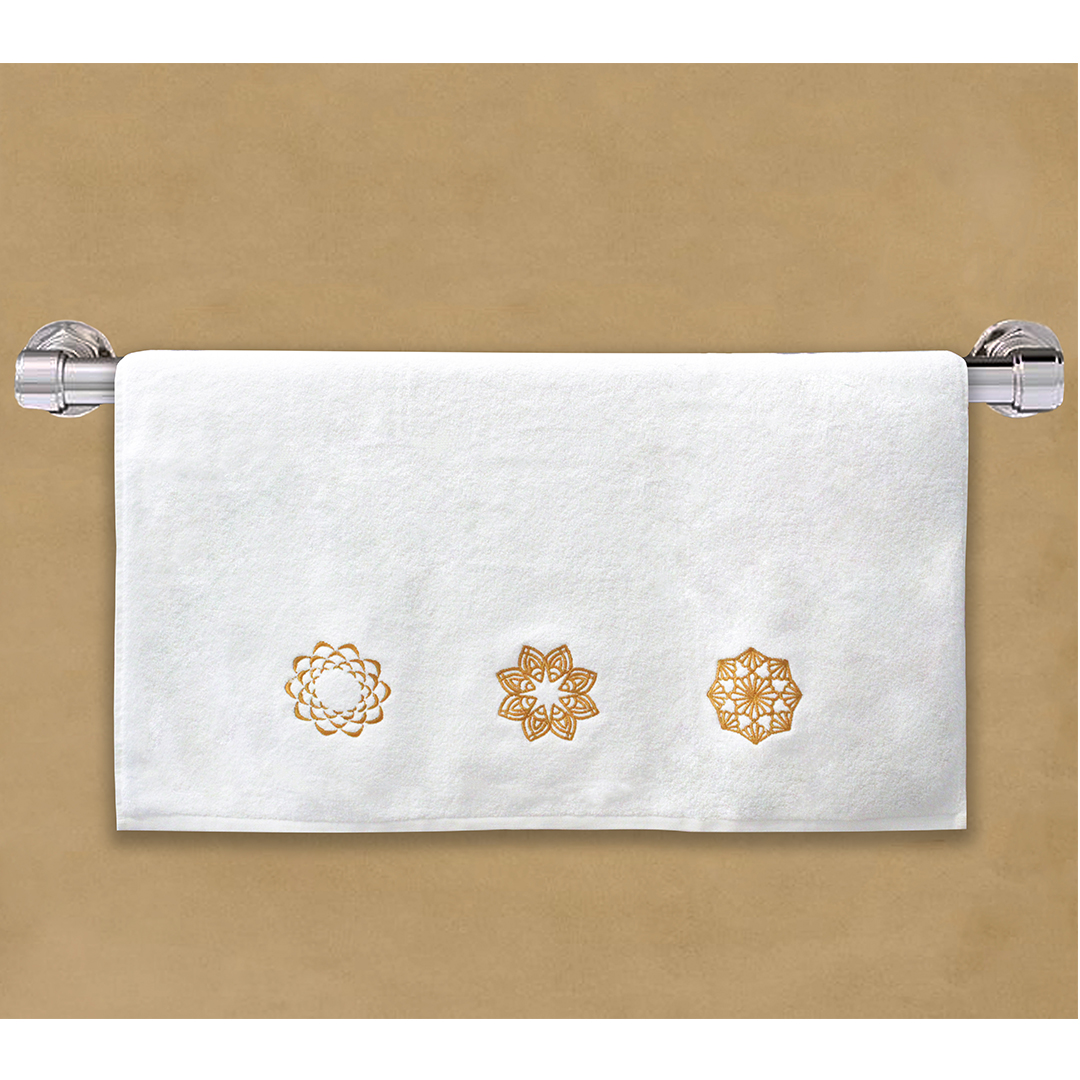 Golden Embroidered  Towel